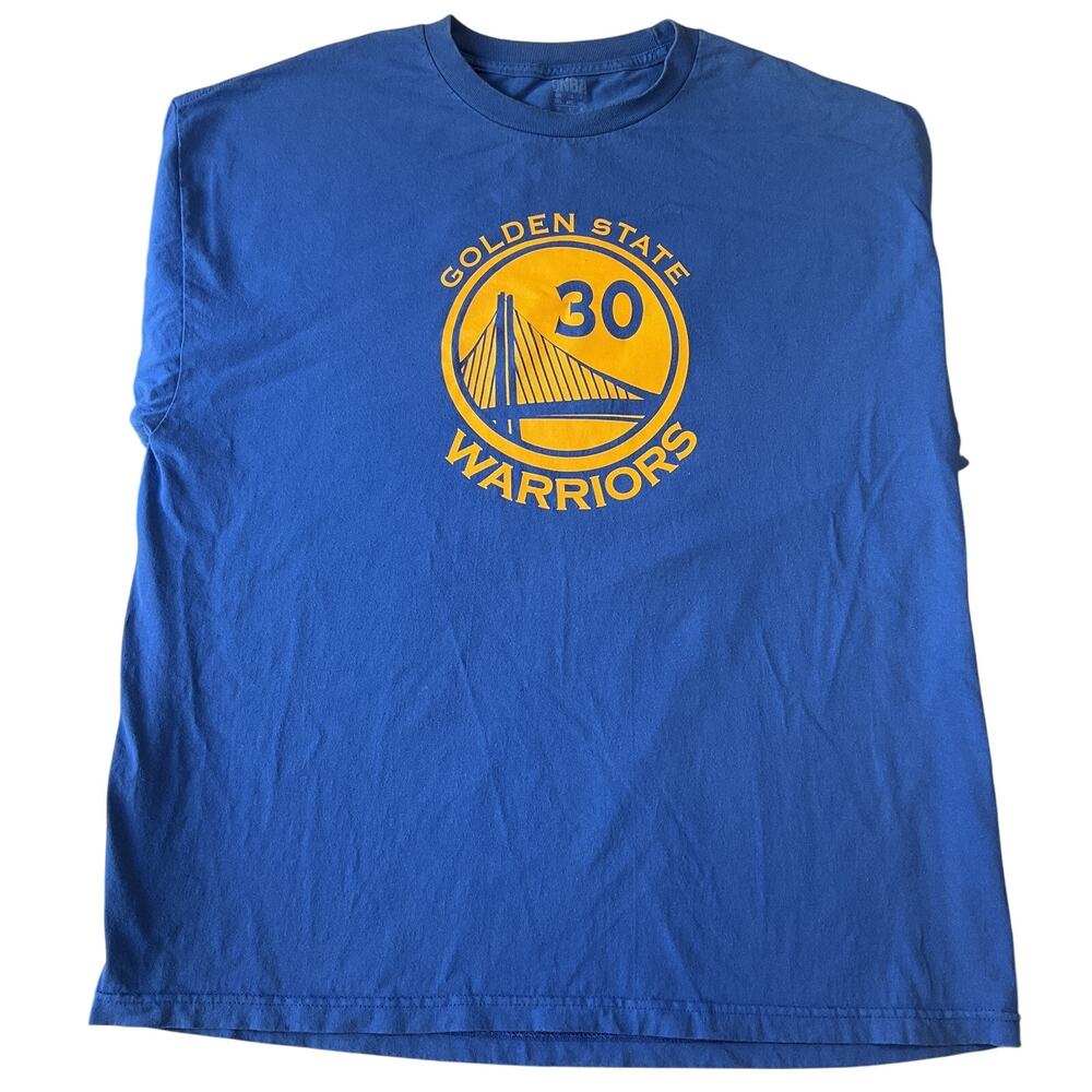 Golden State Warriors Men Shirt Blue NBA Curry 30 Sports Logo Short Sleeve